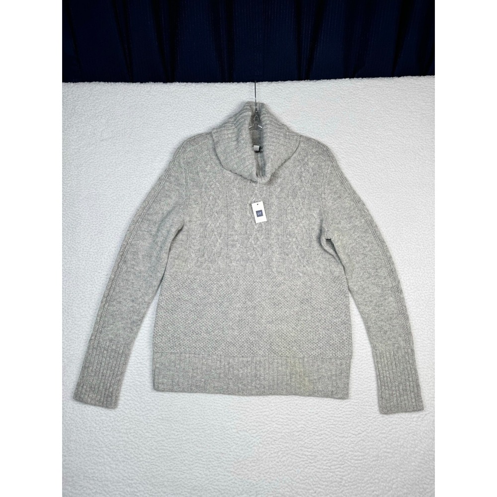 NEW - GAP Turtleneck Fisherman Knit Sweater Lambs Wool - Women's Medium